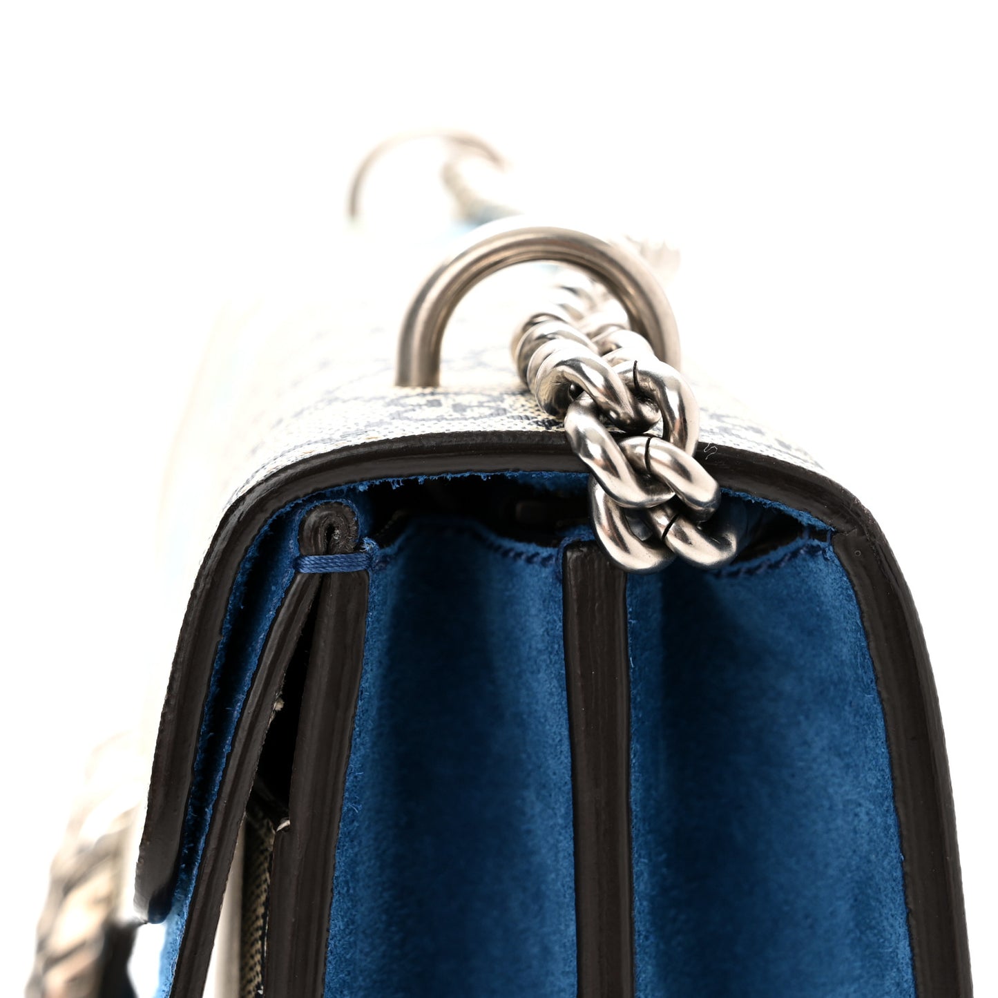 GG Supreme Monogram Blooms Small Dionysus Shoulder Bag Beige Navy Vintage Blue