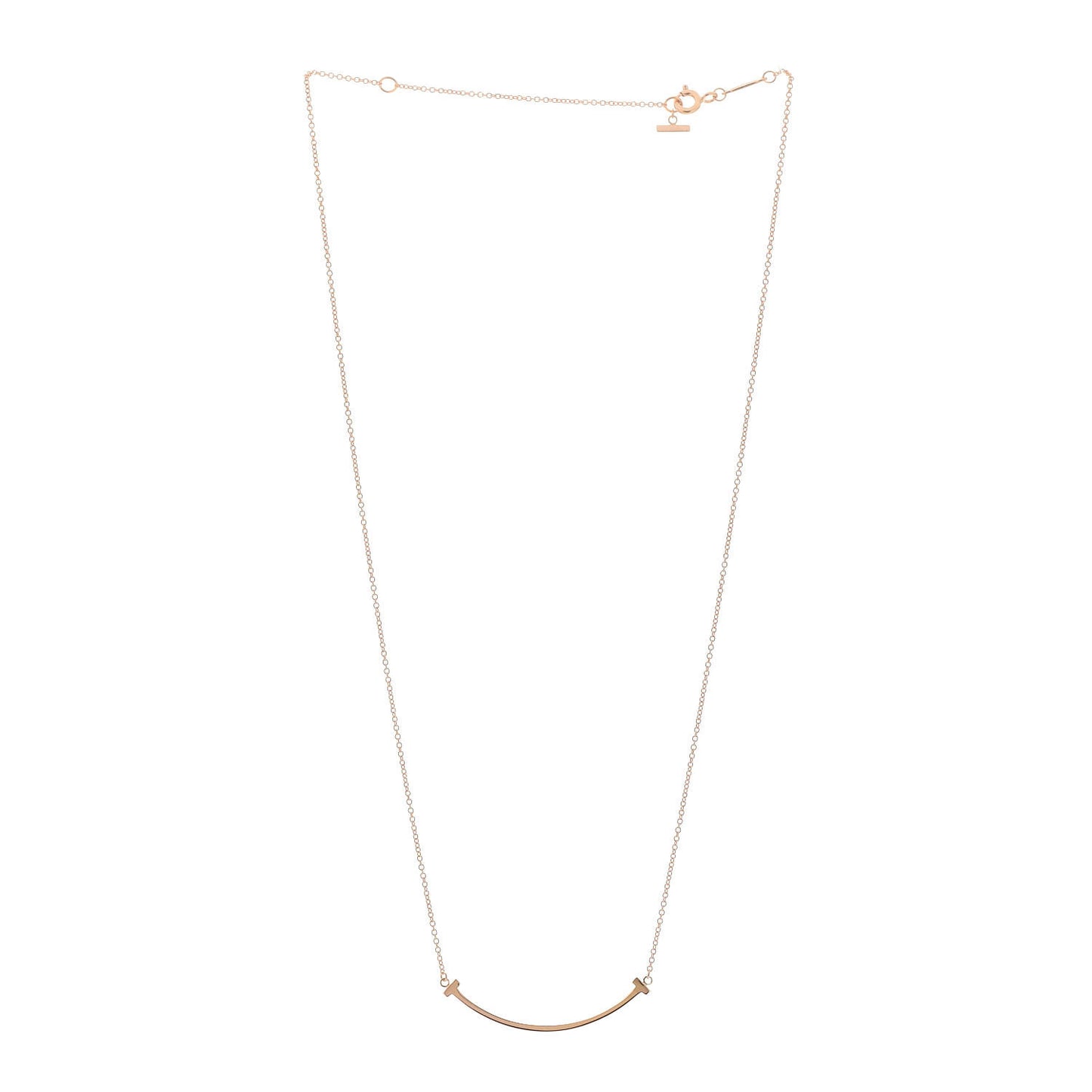 18K Rose Gold Small T Smile Pendant Necklace