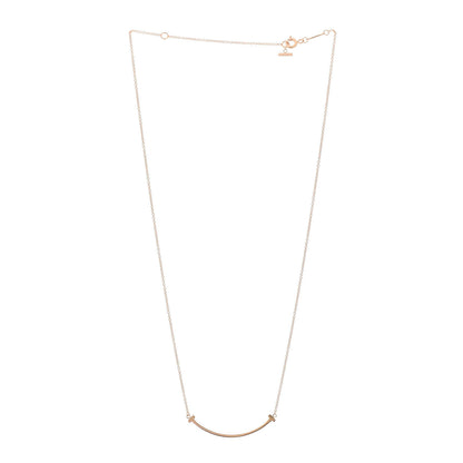 Tiffany 18K Rose Gold Small T Smile Pendant Necklace 3 of 5