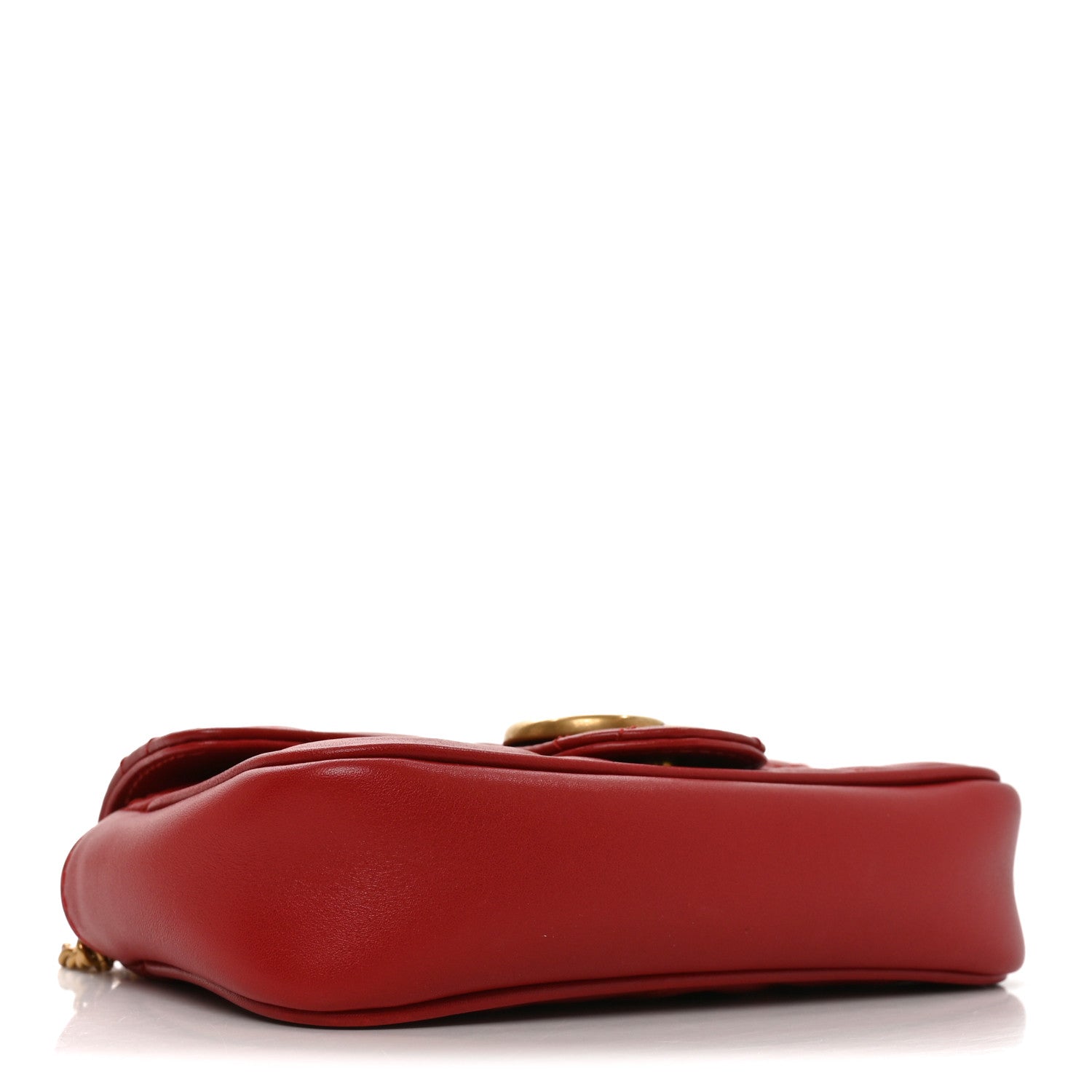 Gucci Calfskin Matelasse Super Mini GG Marmont Shoulder Bag Hibiscus Red 4 of 11