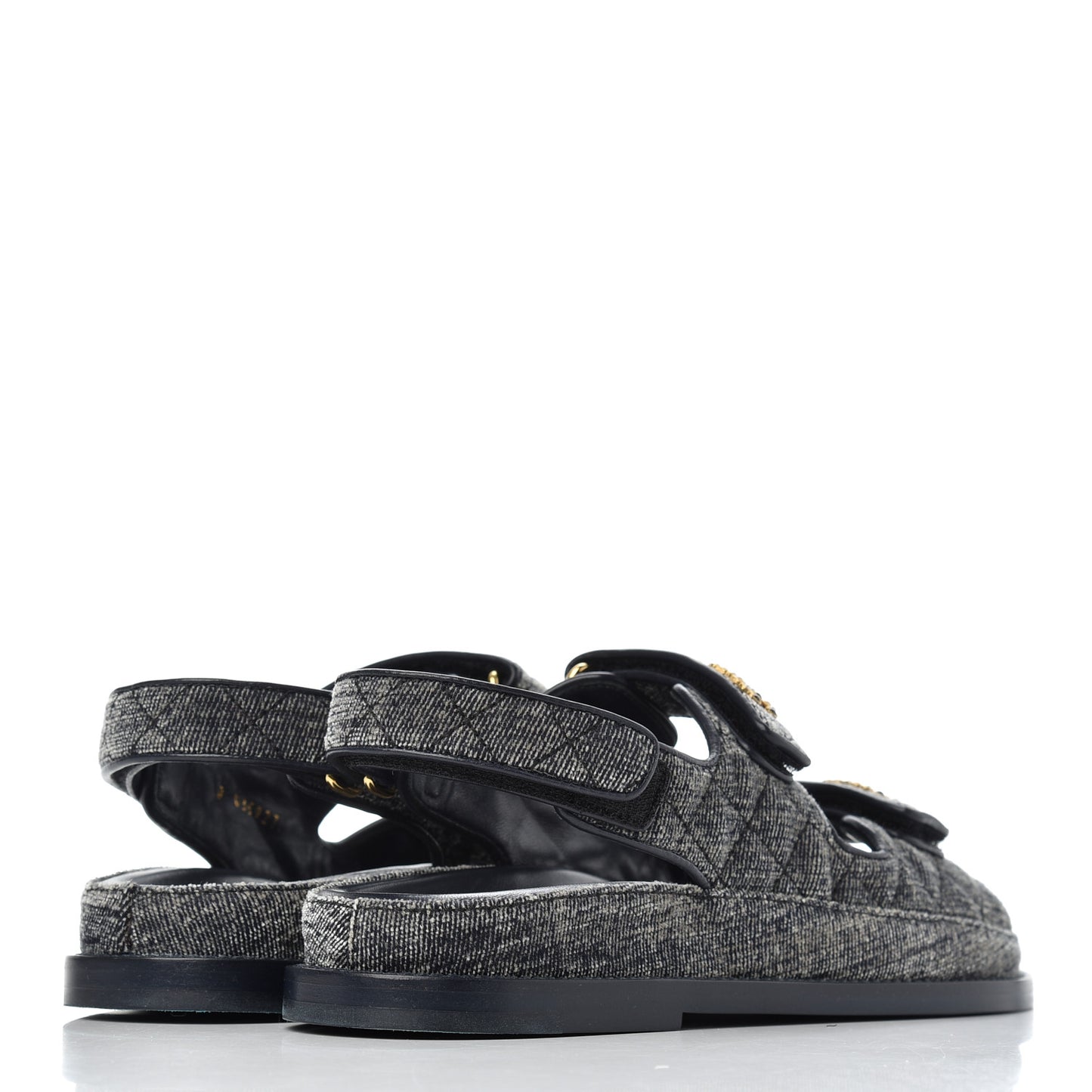 Velvet Velcro Dad Sandals 37 Grey