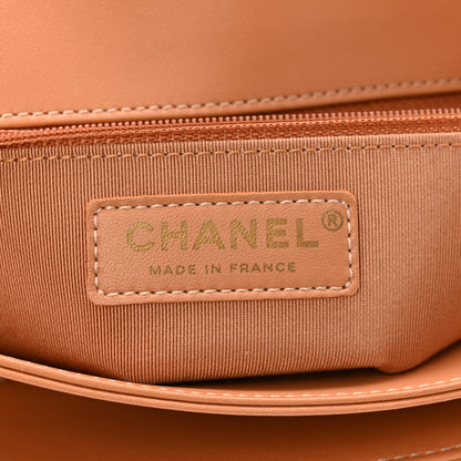 Chanel Patent Goatskin Quilted 3 Pocket Accordion Flap Beige 6 of 10
