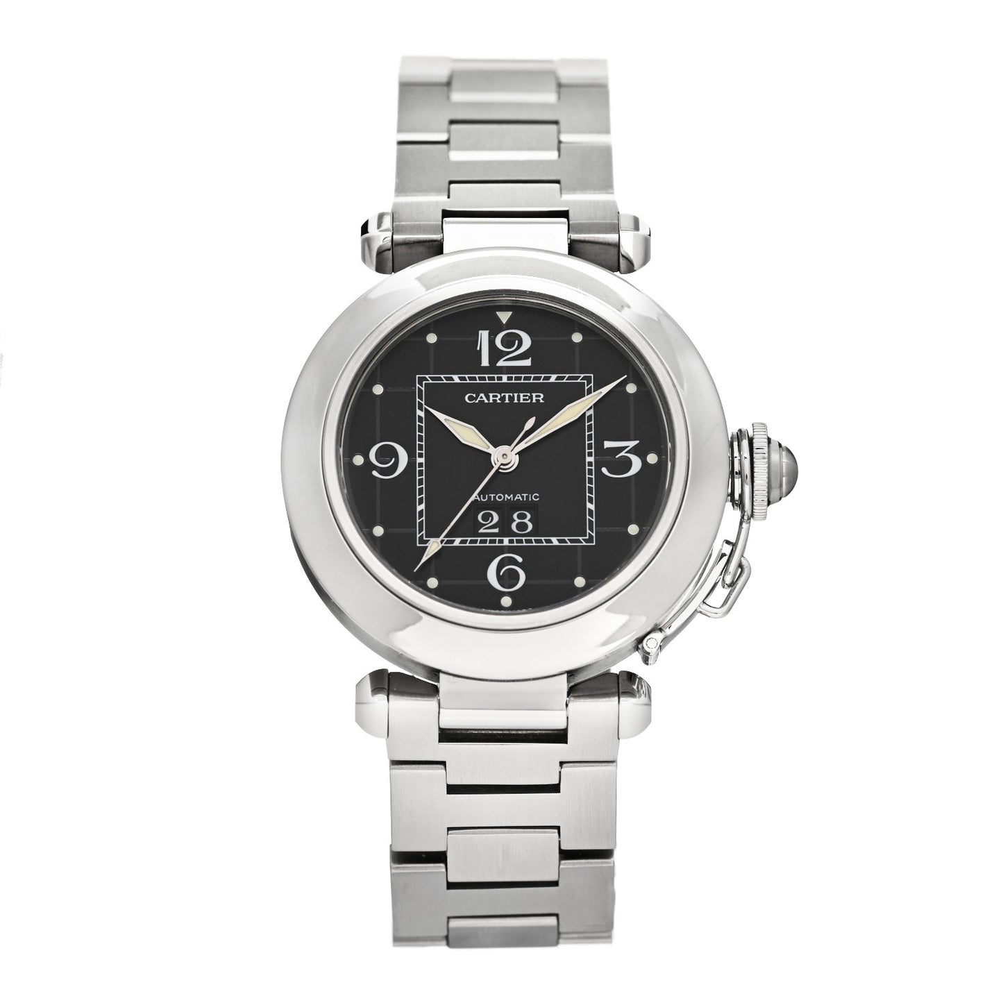 Stainless Steel 35mm Pasha C Big Date Automatic Watch Black