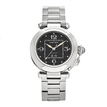 Cartier Stainless Steel 35mm Pasha C Big Date Automatic Watch Black 1 of 4
