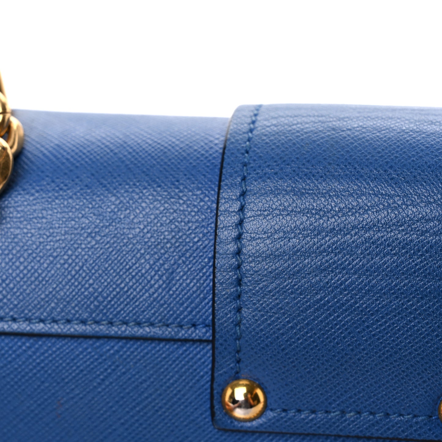 Saffiano Lock Crossbody Bleu
