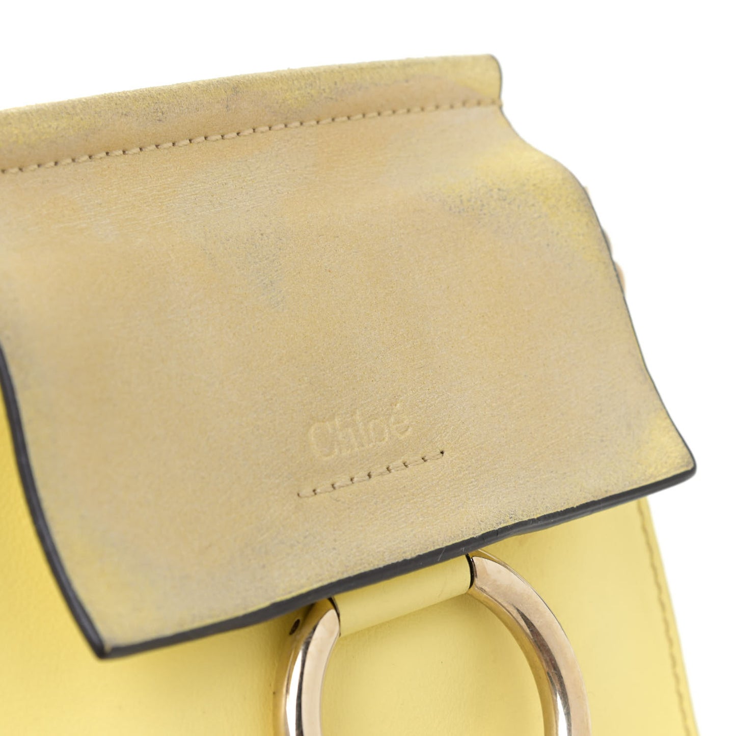 Suede Calfskin Mini Faye Bracelet Bag Lemonade