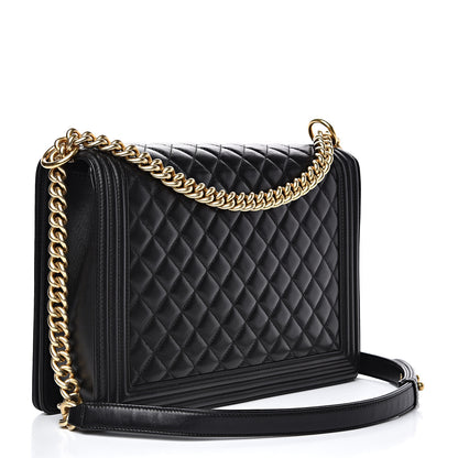 Chanel Lambskin Quilted Large Boy Flap Black 2 of 15
