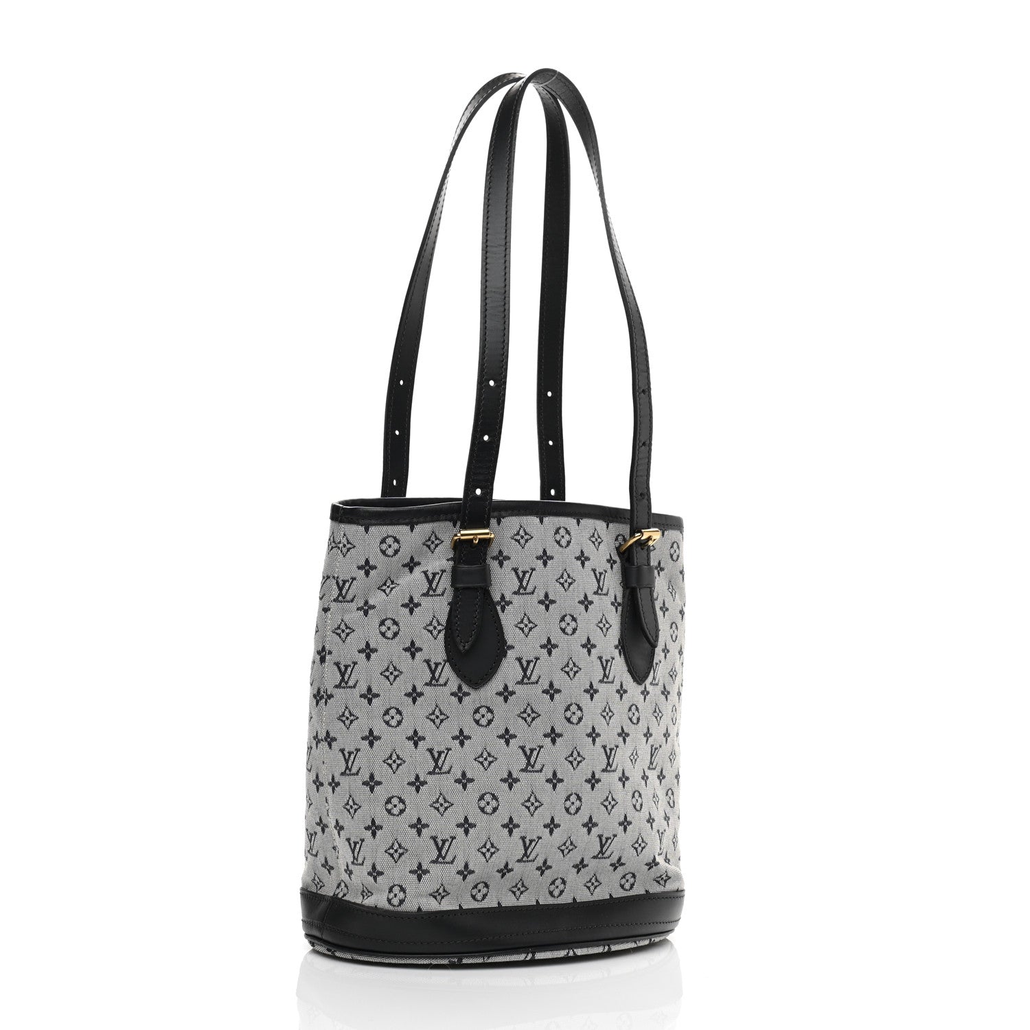 Louis Vuitton Mini Lin Monogram Bucket Bag Blue 3 of 10