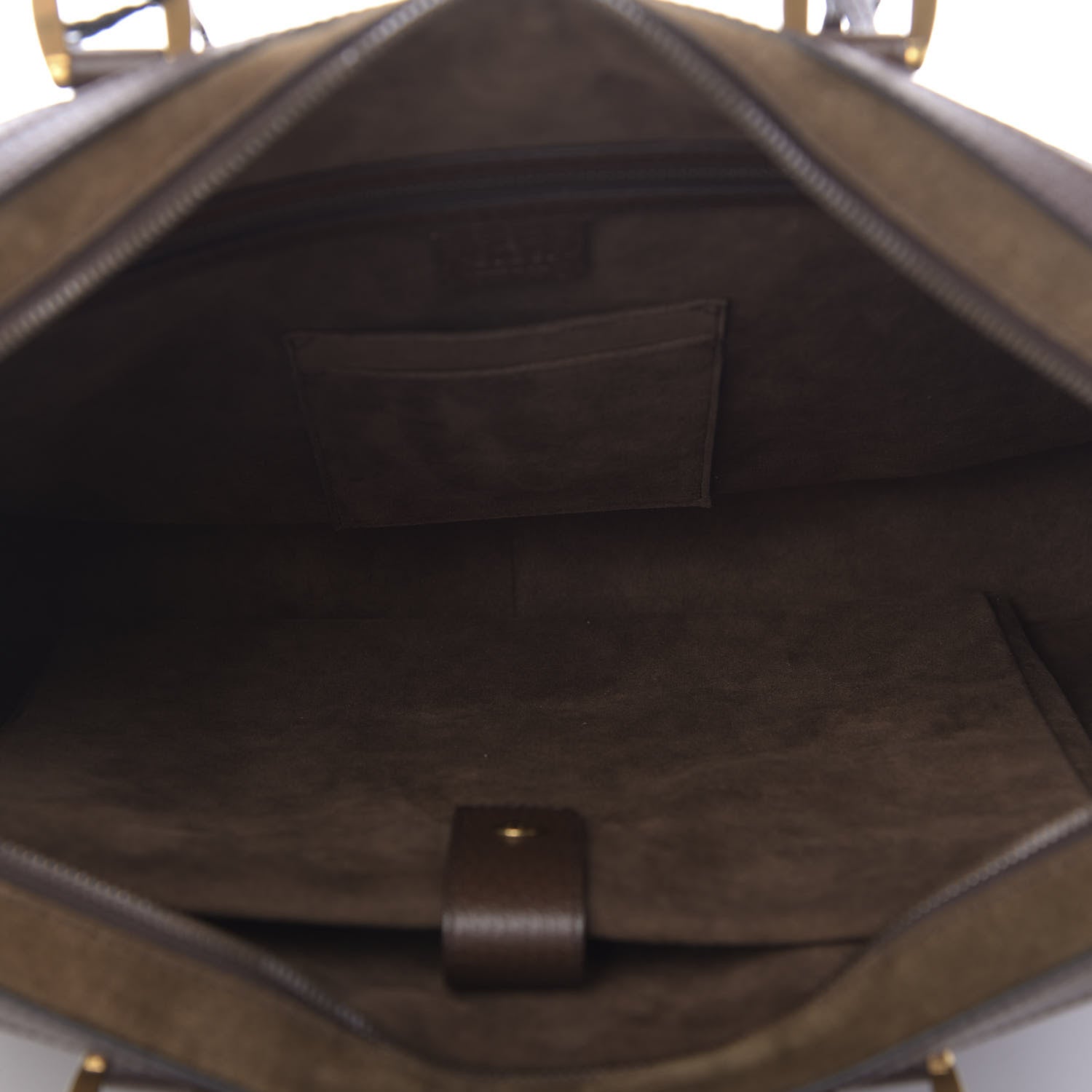 Gucci Suede Rainbow Strap Briefcase Brown 4 of 10