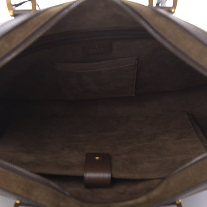 Gucci Suede Rainbow Strap Briefcase Brown 4 of 10