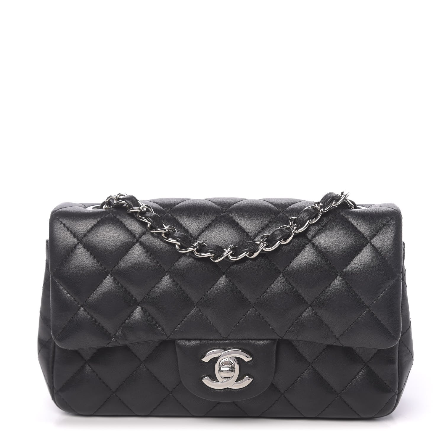 Chanel Lambskin Quilted Mini Rectangular Flap Black 1 of 11