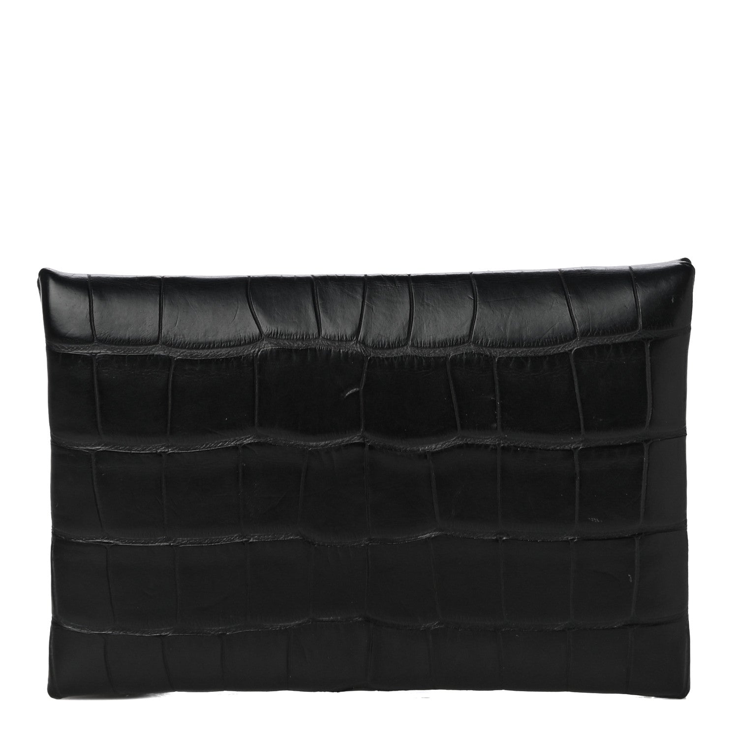 Hermes Matte Alligator Calvi Card Case Black 1 of 14