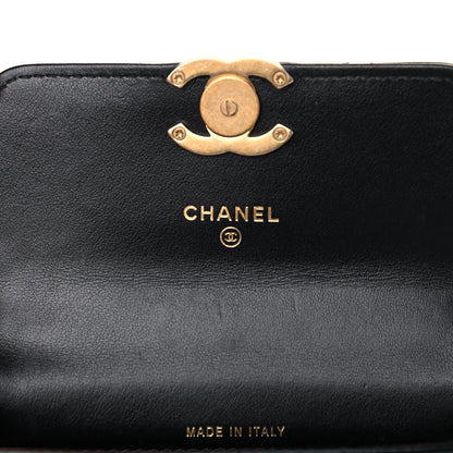 Chanel Calfskin Quilted Perfect Fit Coin Purse With Chain Black 7 of 12