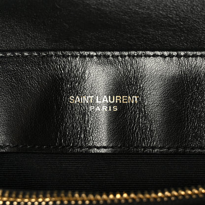Saint Laurent Calfskin Y Quilted Monogram Small Loulou Chain Satchel Black 7 of 12