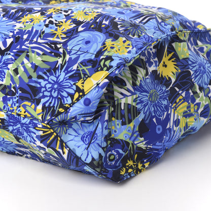 Prada Tessuto Nylon Saffiano Floral Print Tote Bluette Dis Primule 9 of 10