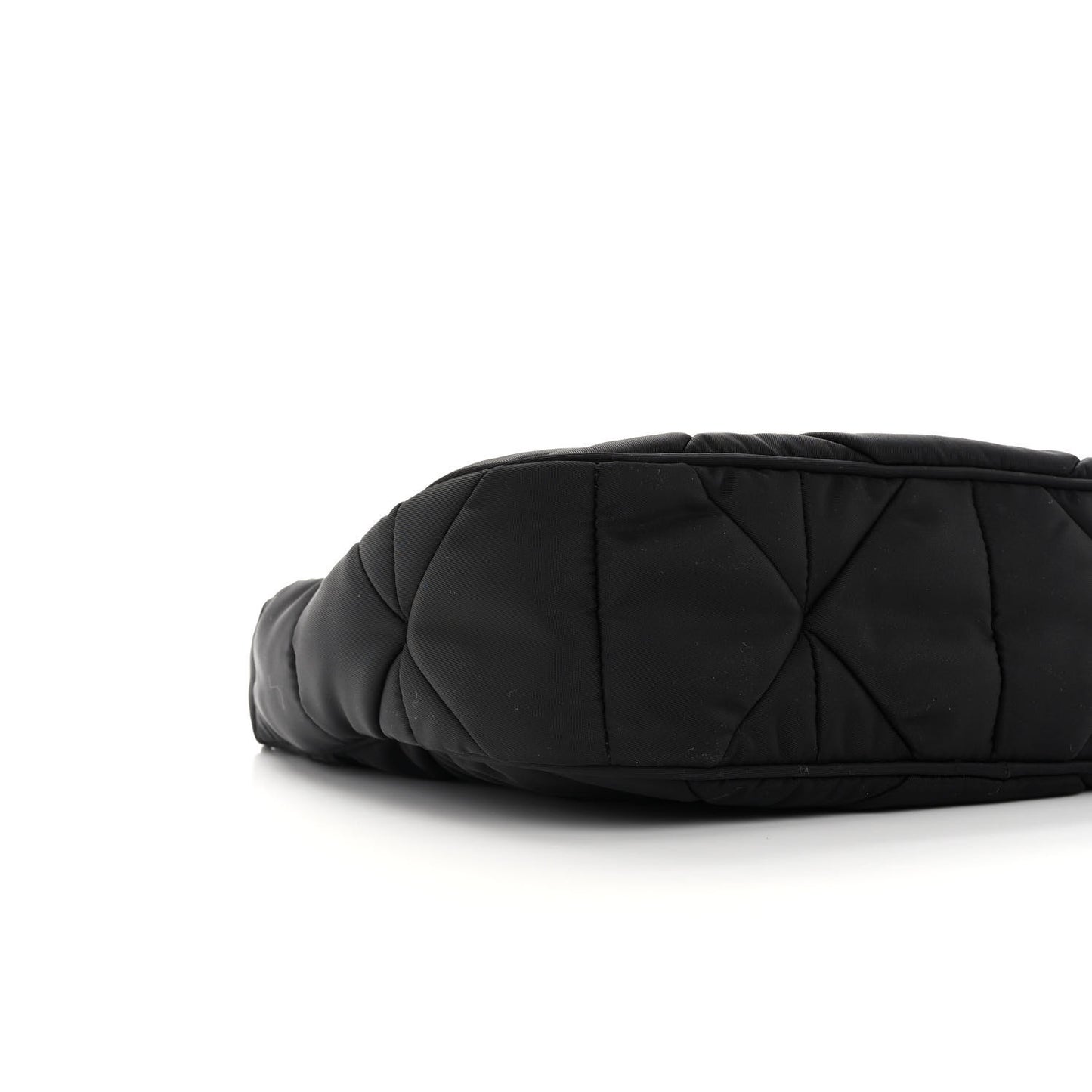 Tessuto Nylon Triangle Quilted Padded Patchwork System Shoulder Bag Black
