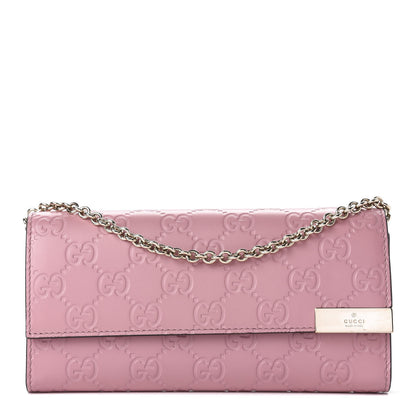 Gucci Guccissima Signature Dice Chain Wallet Carmine Rose 1 of 11