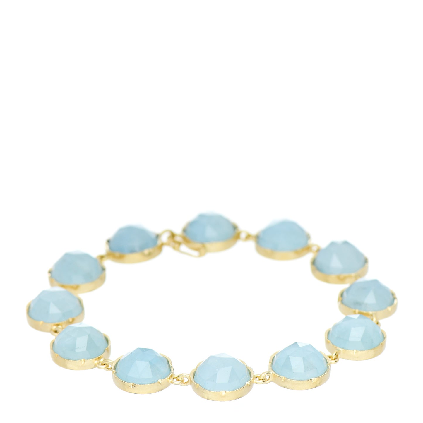18K Yellow Gold Aquamarine Link Bracelet
