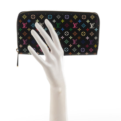 Louis Vuitton Monogram Multicolor Zippy Wallet Black Violet 2 of 7