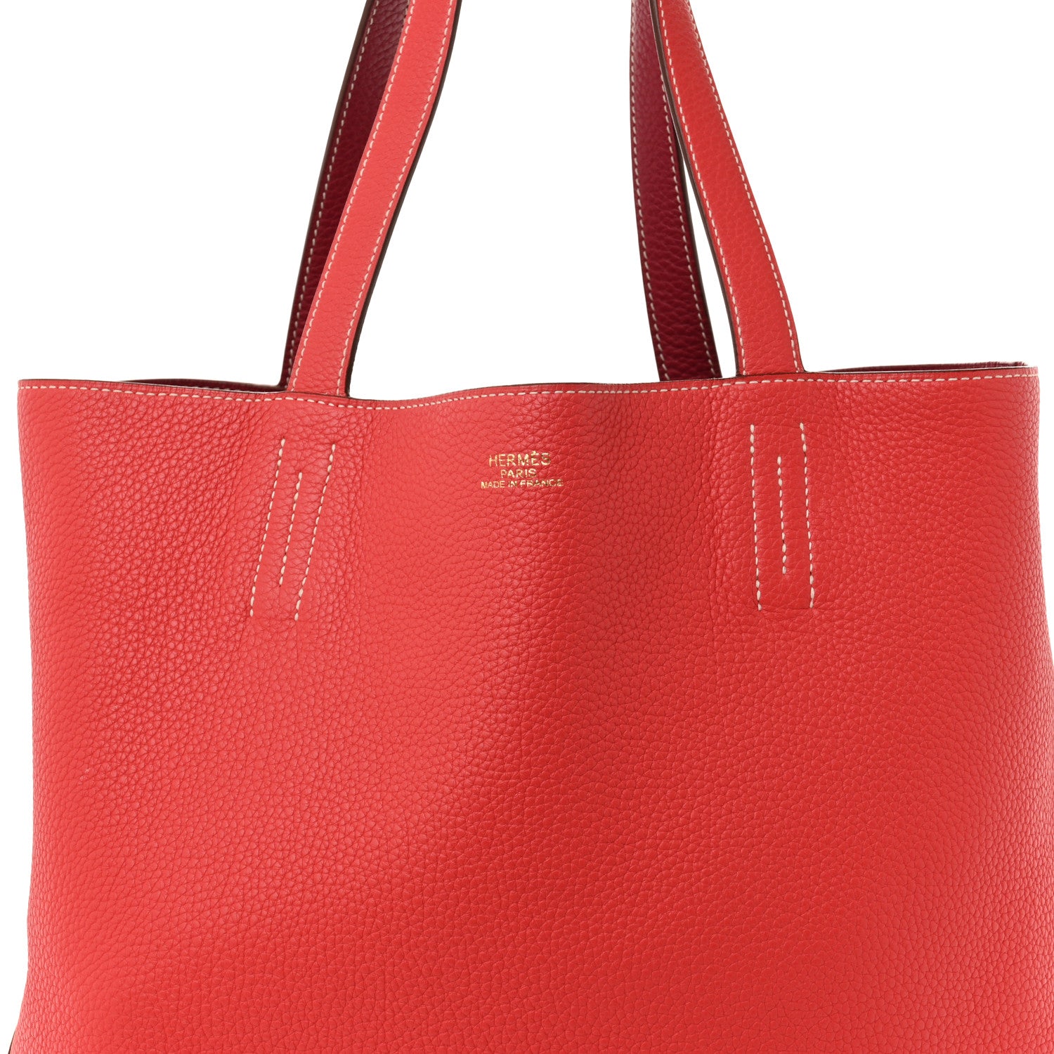 Hermes Taurillon Clemence Double Sens 45 Reversible Tote Rubis Bougainvillea 11 of 19