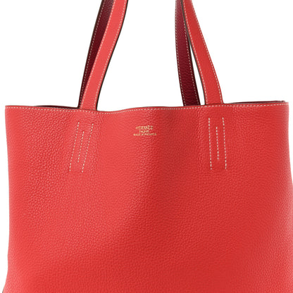 Hermes Taurillon Clemence Double Sens 45 Reversible Tote Rubis Bougainvillea 11 of 19