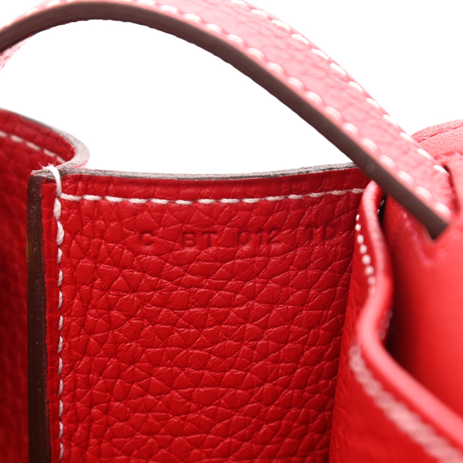 Hermes Taurillon Clemence Verso Halzan 31 GM Rouge Casaque Vermillion 7 of 10