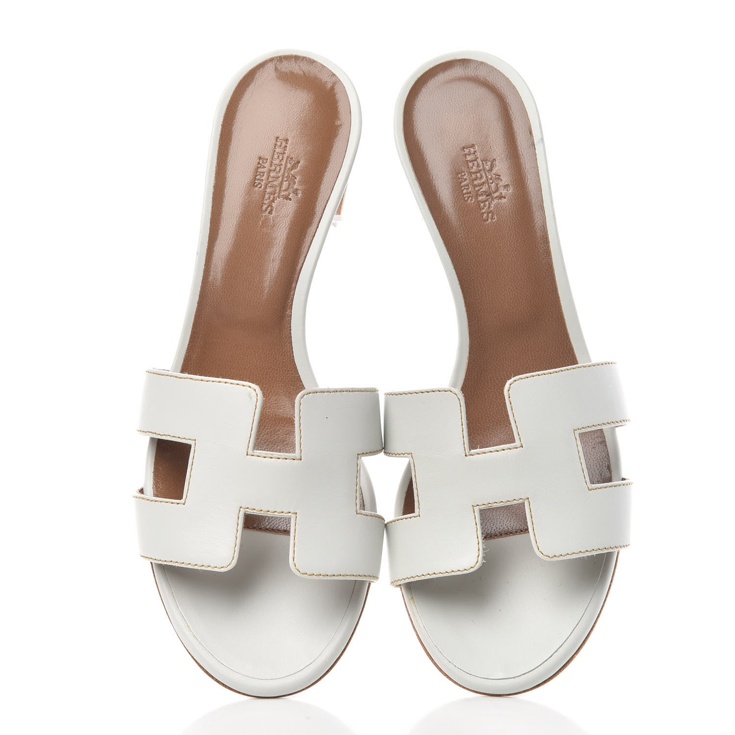 Hermes Calfskin Oasis Sandals 36.5 White 5 of 9