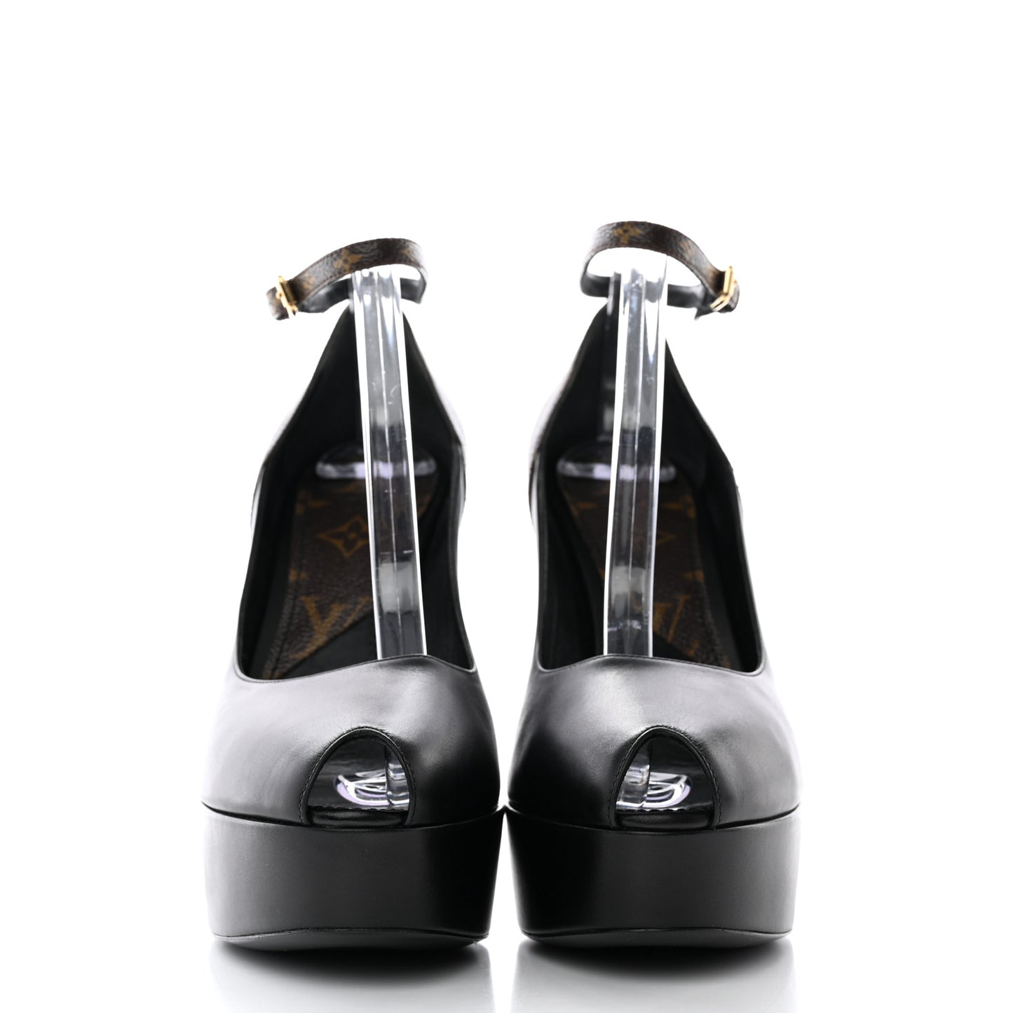 Calfskin Monogram Afterglow Platform Pumps 39.5 Black
