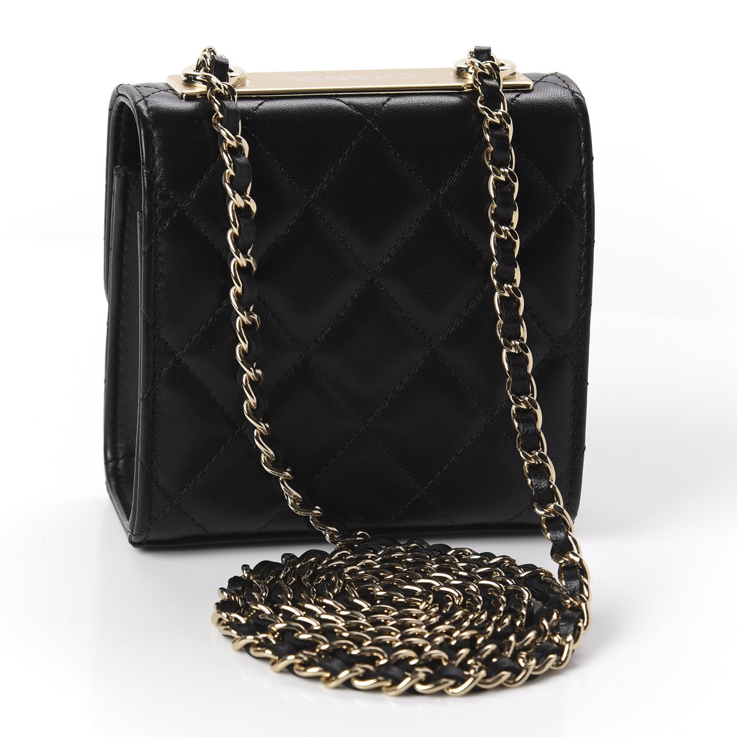 Chanel Lambskin Quilted Mini Trendy CC Chain Wallet Black 2 of 10