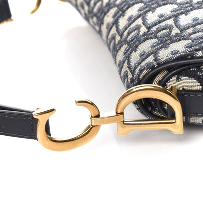 Christian Dior Oblique Mini Saddle Bag Blue 17 of 19