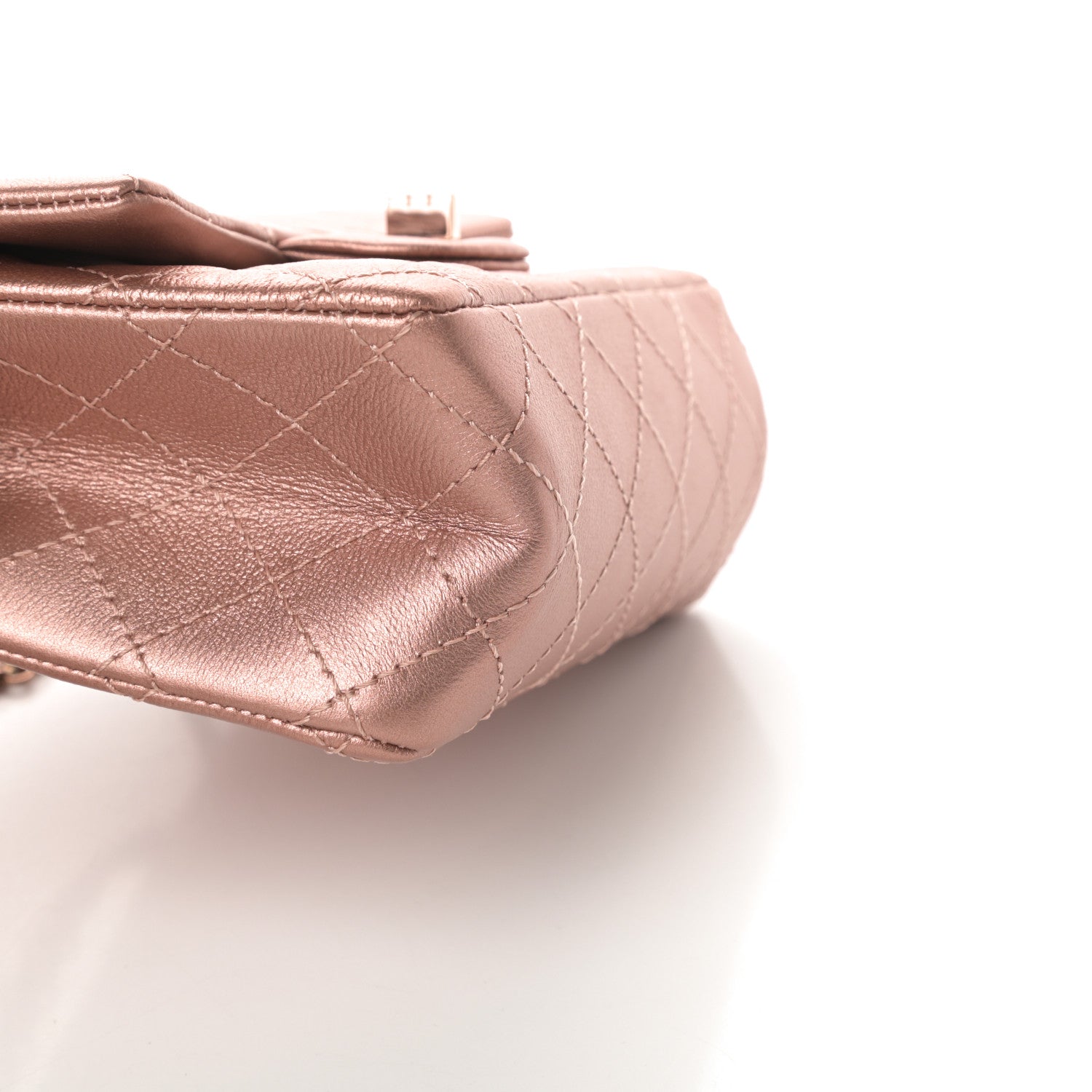 Chanel Metallic Grained Calfskin Quilted 2.55 Reissue Mini Flap Copper Pink 11 of 14