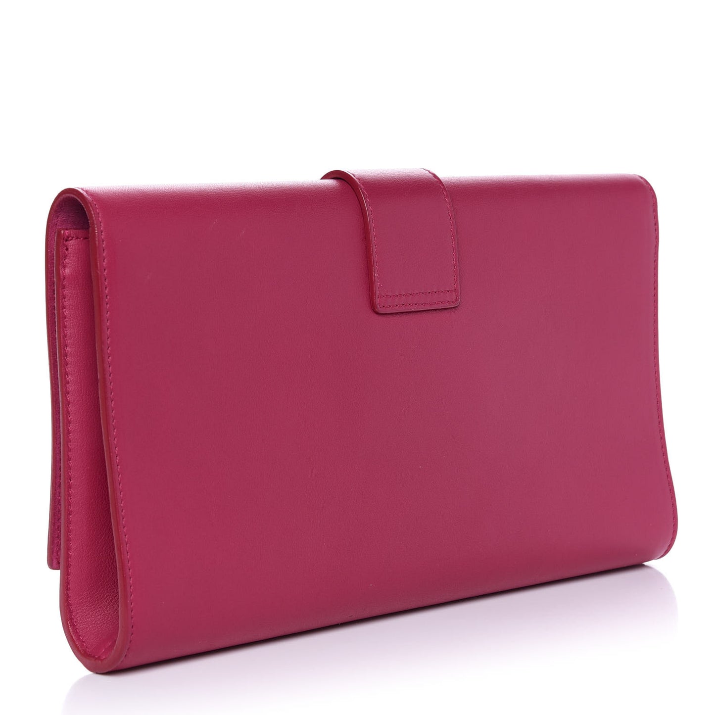 Calfskin Classic Y Ligne Clutch Fuchsia
