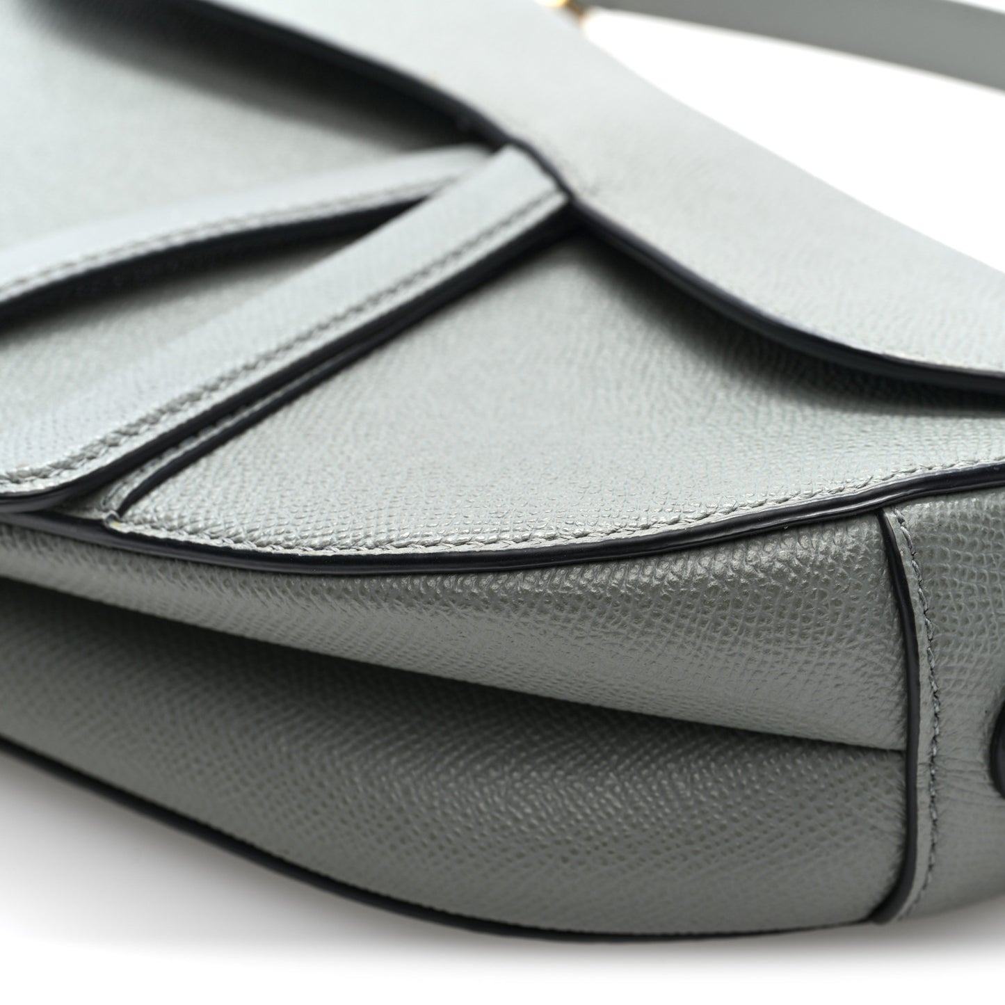 Grained Calfskin Saddle Bag Grey