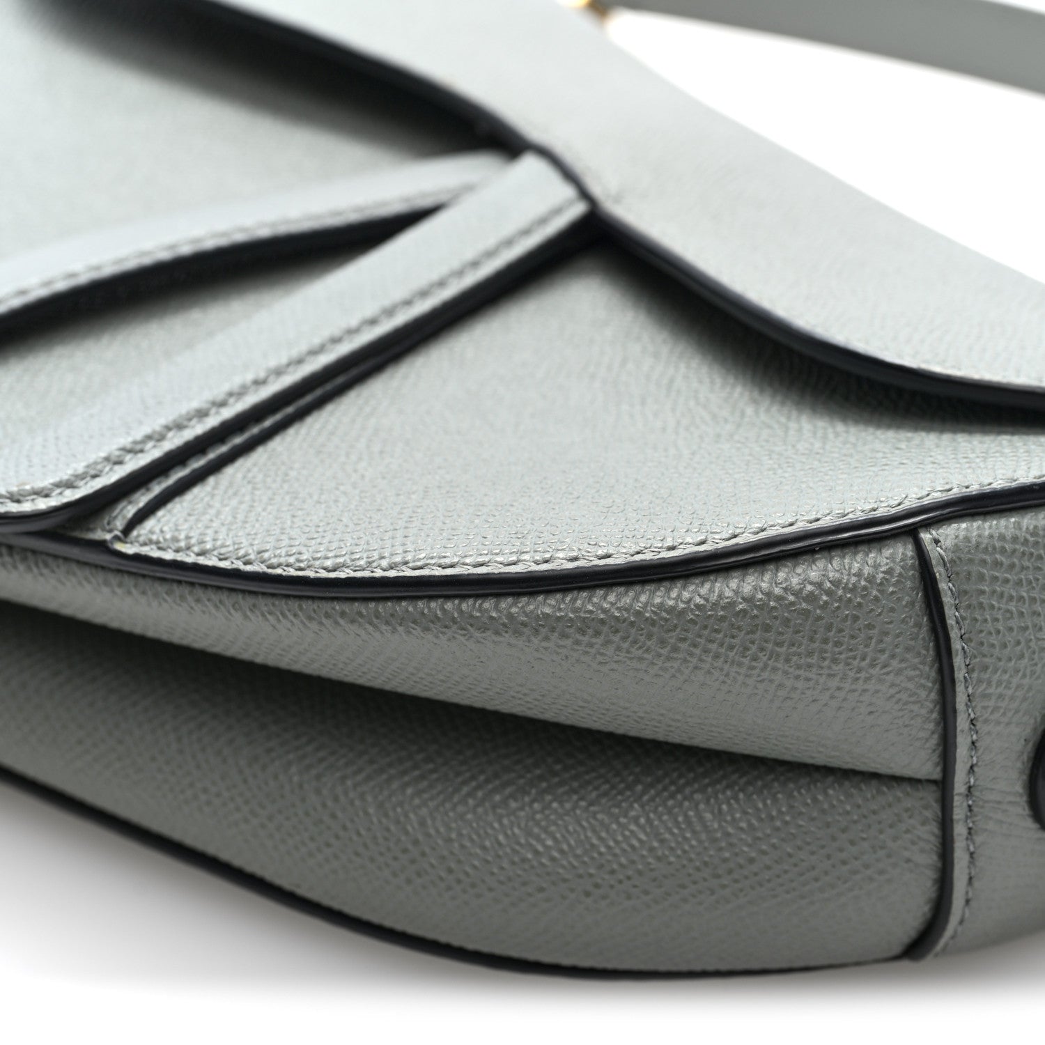 Christian Dior Grained Calfskin Saddle Bag Grey 9 of 9