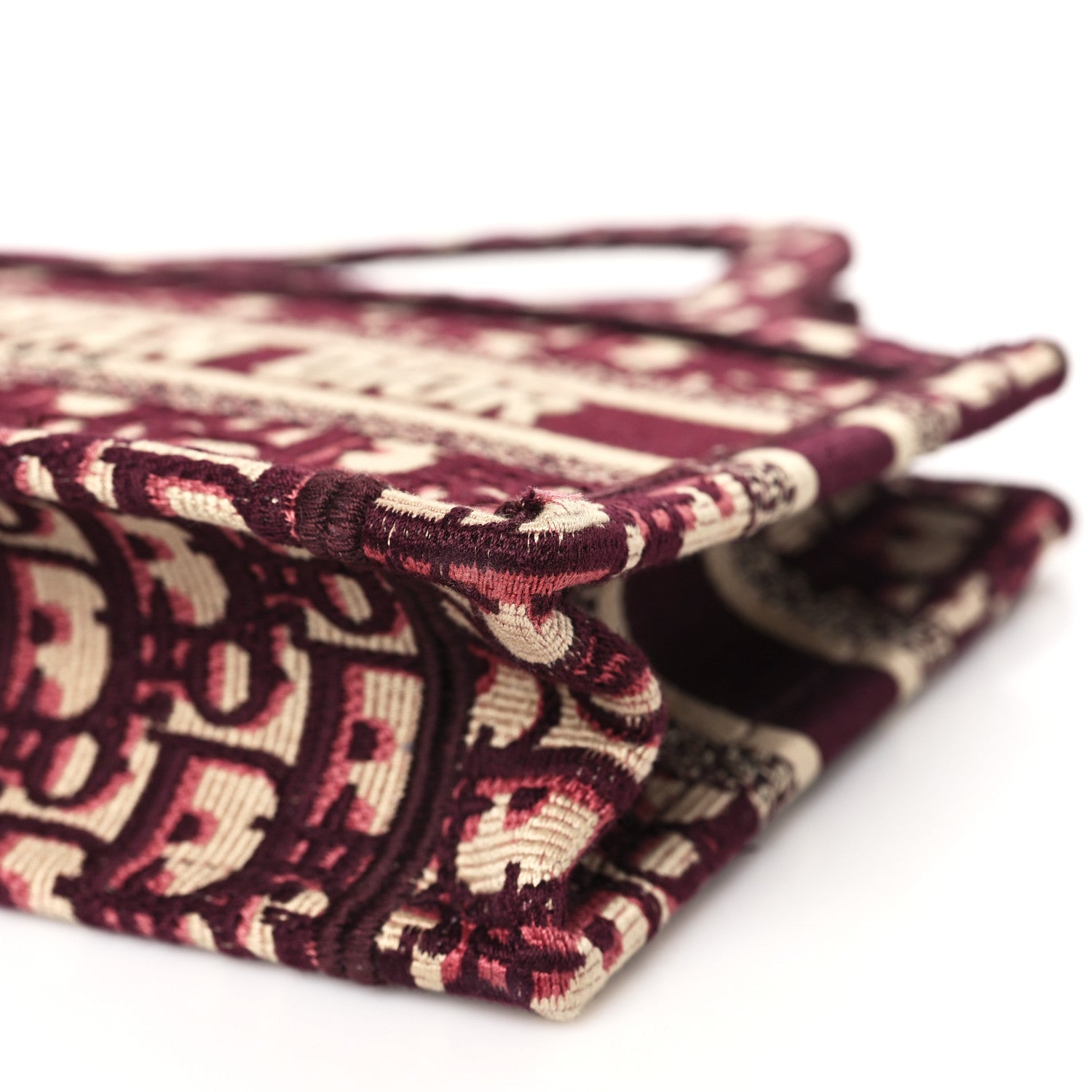 Christian Dior Oblique Mini Book Tote Burgundy Multicolor 9 of 9