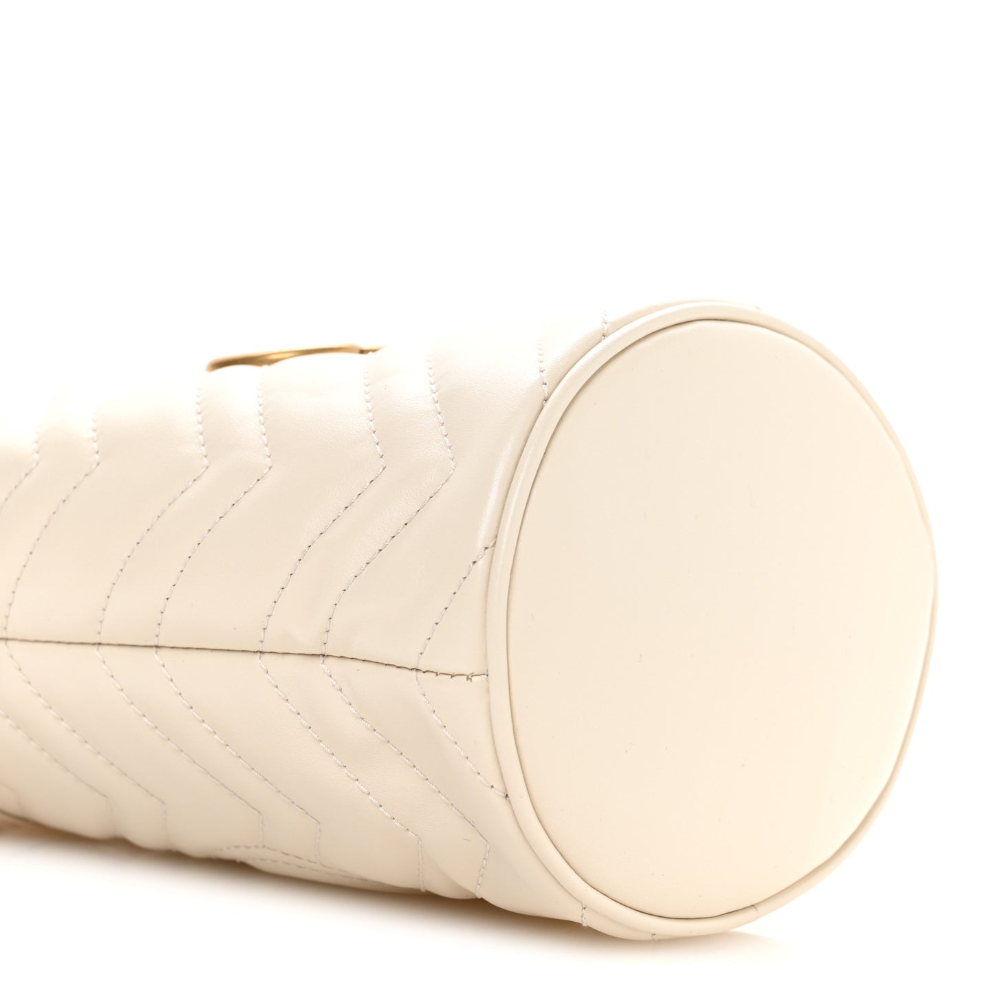 Calfskin Matelasse Mini GG Marmont 2.0 Bucket Bag White