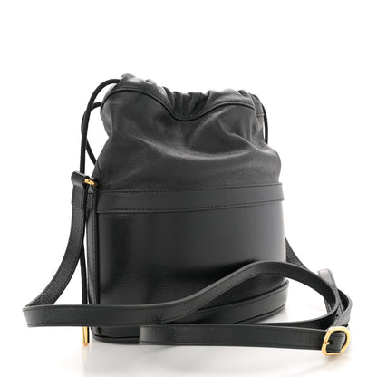 Gucci Azalea Sakai Calfskin Horsebit 1955 Drawstring Bucket Bag Black 3 of 10