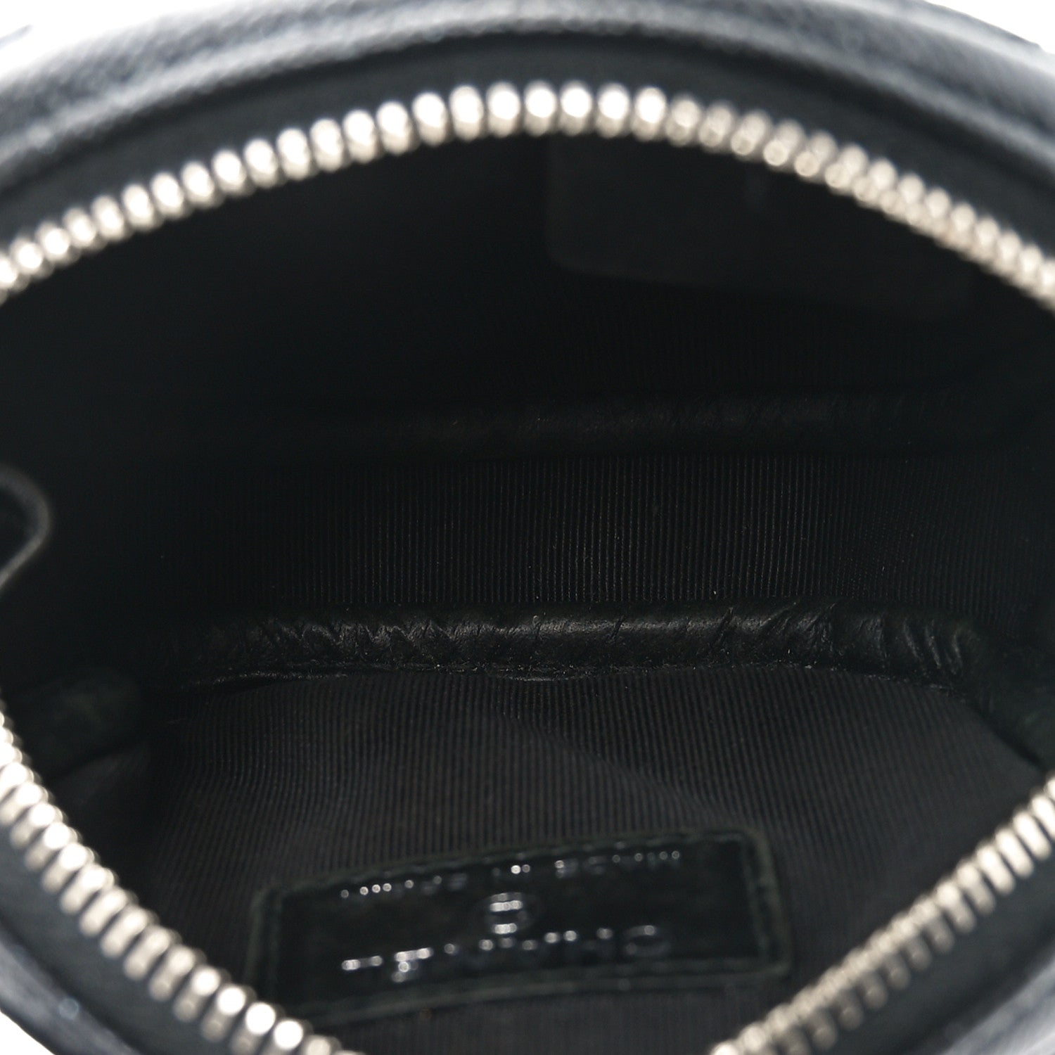 Chanel Metallic Caviar Quilted Zip Around Classic Coin Purse Black 5 of 7