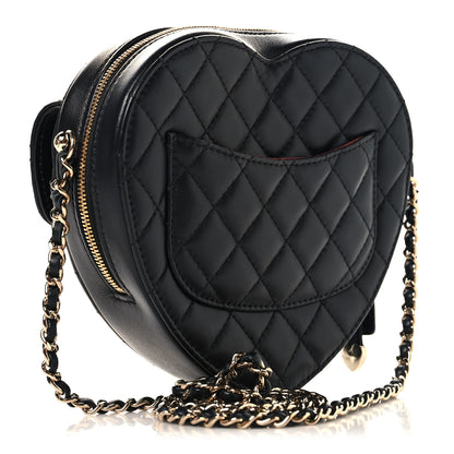 Chanel Lambskin Quilted CC In Love Heart Bag Black 3 of 11