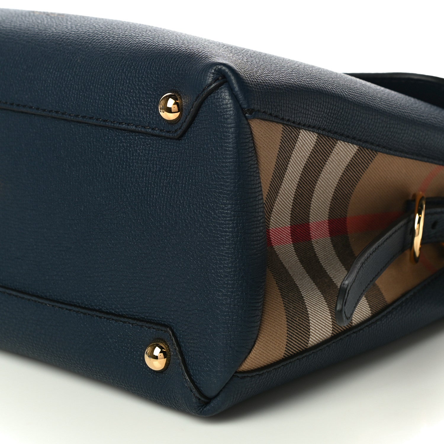 Burberry Derby Calfskin House Check Medium Camberley Ink Blue 9 of 11