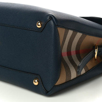 Burberry Derby Calfskin House Check Medium Camberley Ink Blue 9 of 11