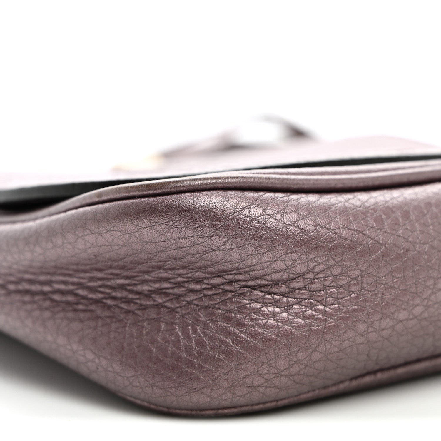 Gucci Metallic Pebbled Calfskin Small Soho Flap Crossbody Purple 9 of 13