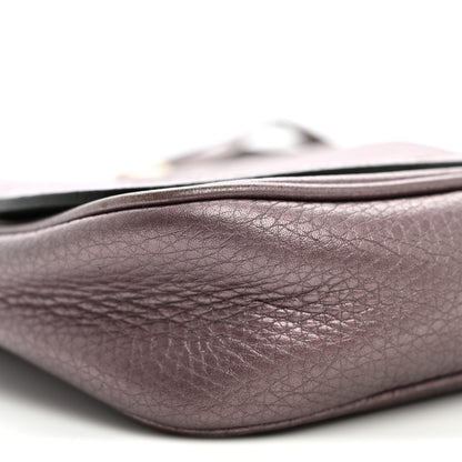 Gucci Metallic Pebbled Calfskin Small Soho Flap Crossbody Purple 9 of 13