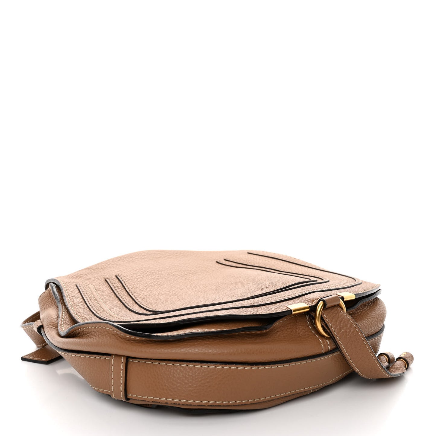 Calfskin Medium Marcie Round Crossbody Bag Nut