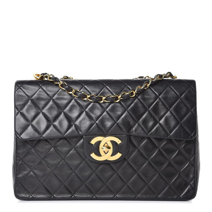 Chanel Lambskin Quilted XL Jumbo Single Flap Black 1 of 14