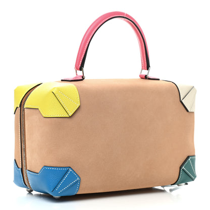 Hermes Veau Grizzly Epsom Maxibox 29 Rose Azalee Lime Craie Bleu Zanzibar Malachite 2 of 7