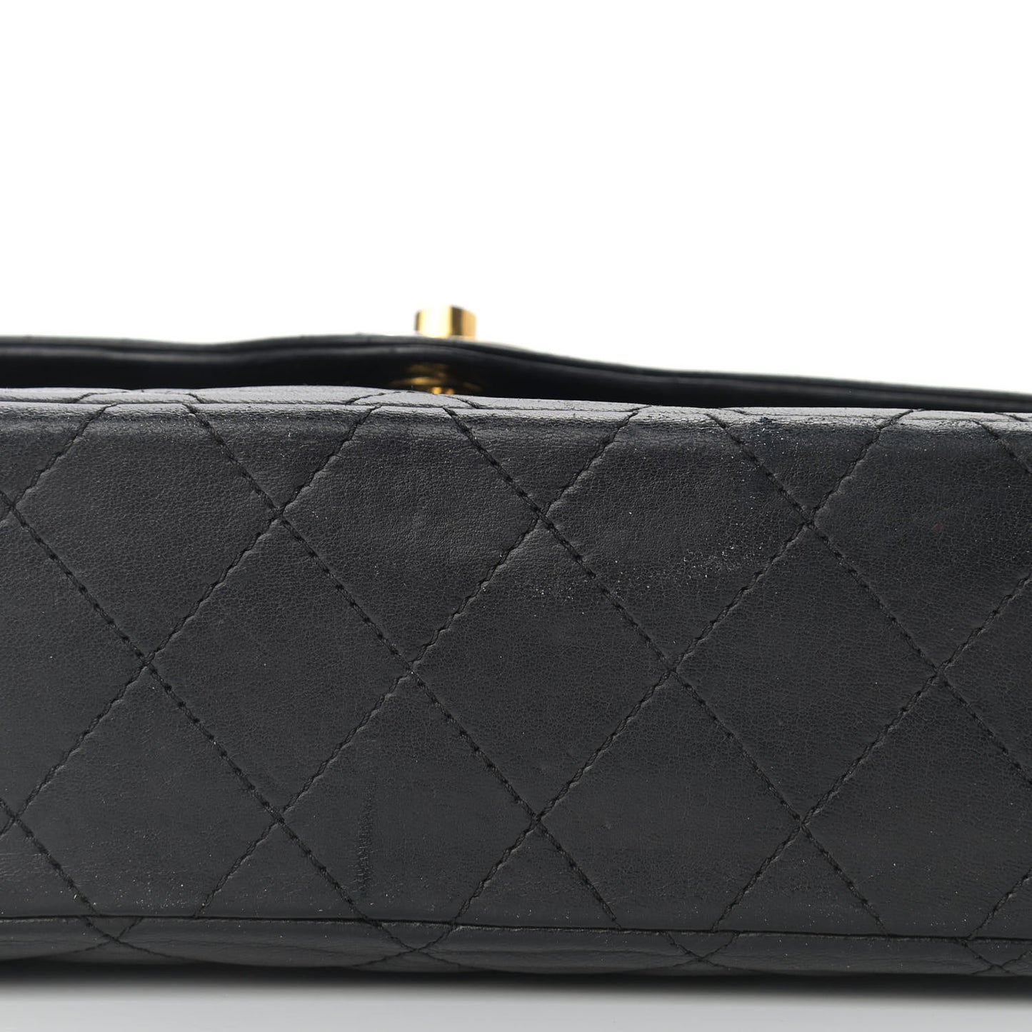 Lambskin Quilted Medium Double Flap Black