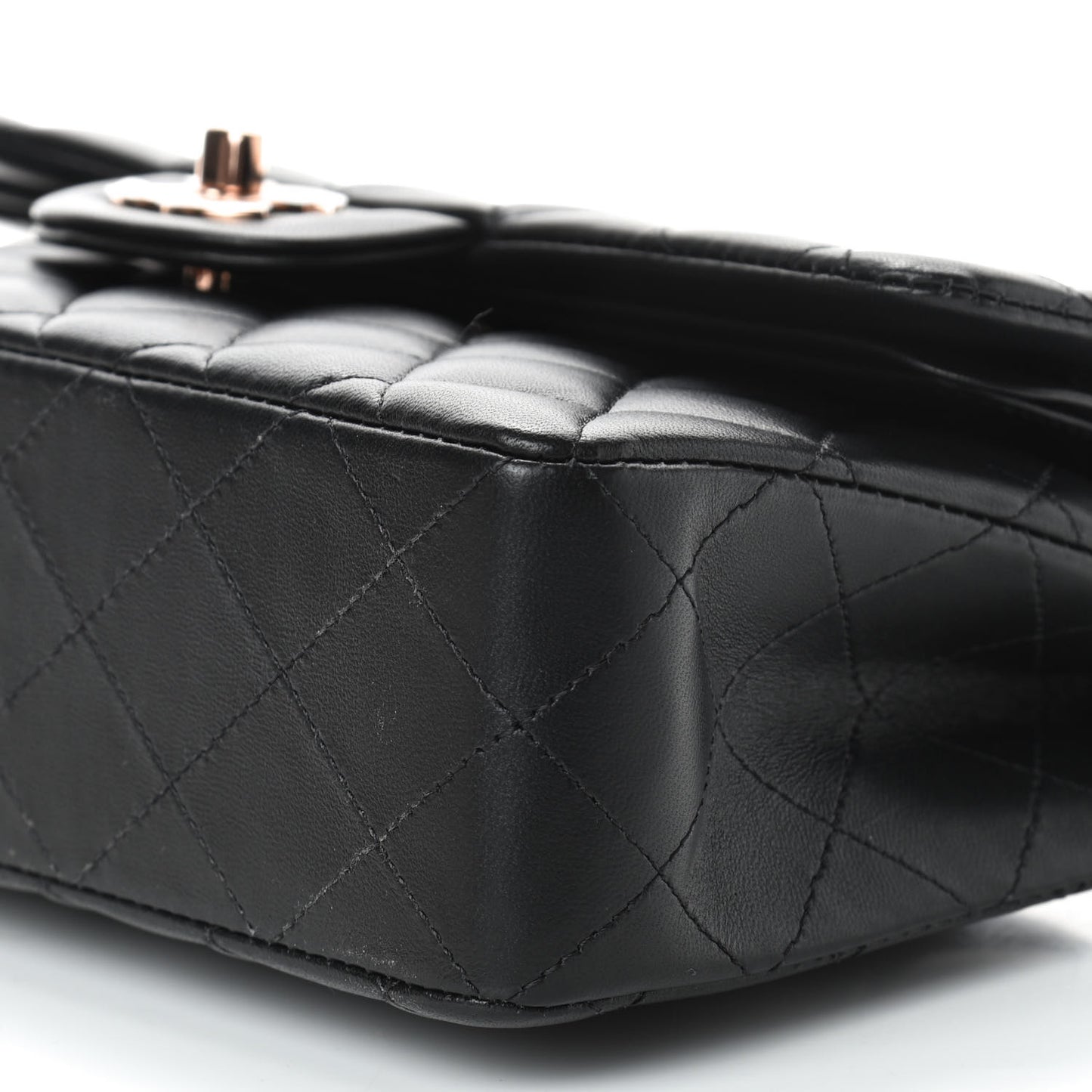 Lambskin Quilted Small Double Flap Black