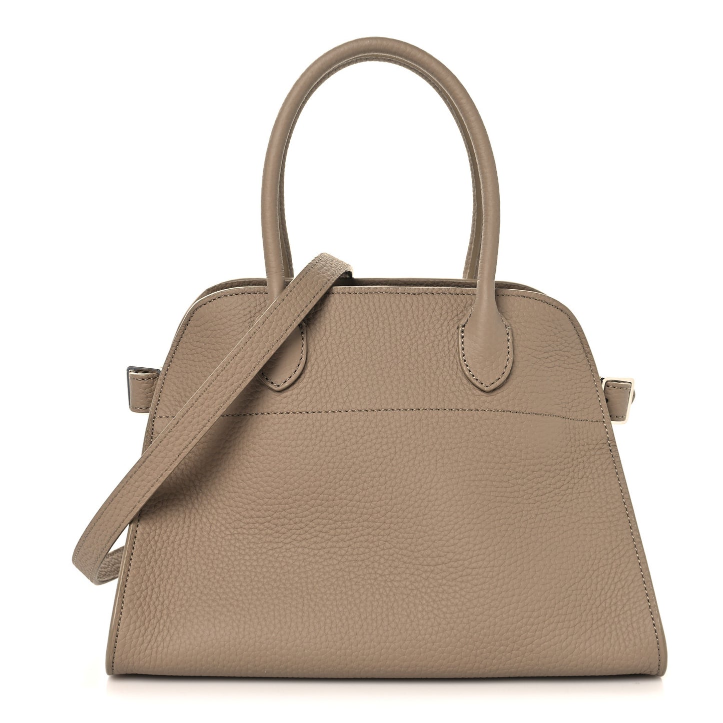Grained Calfskin Soft Margaux 10 Bag Dark Taupe