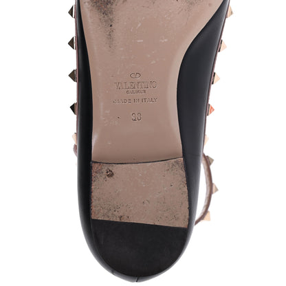 Valentino Garavani Nappa Rockstud Cage Ballerina Flats 38 Black Poudre 14 of 17